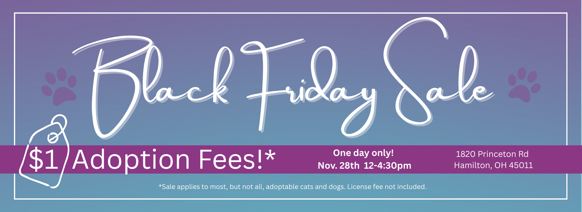 Paw Prints and price tag graphics